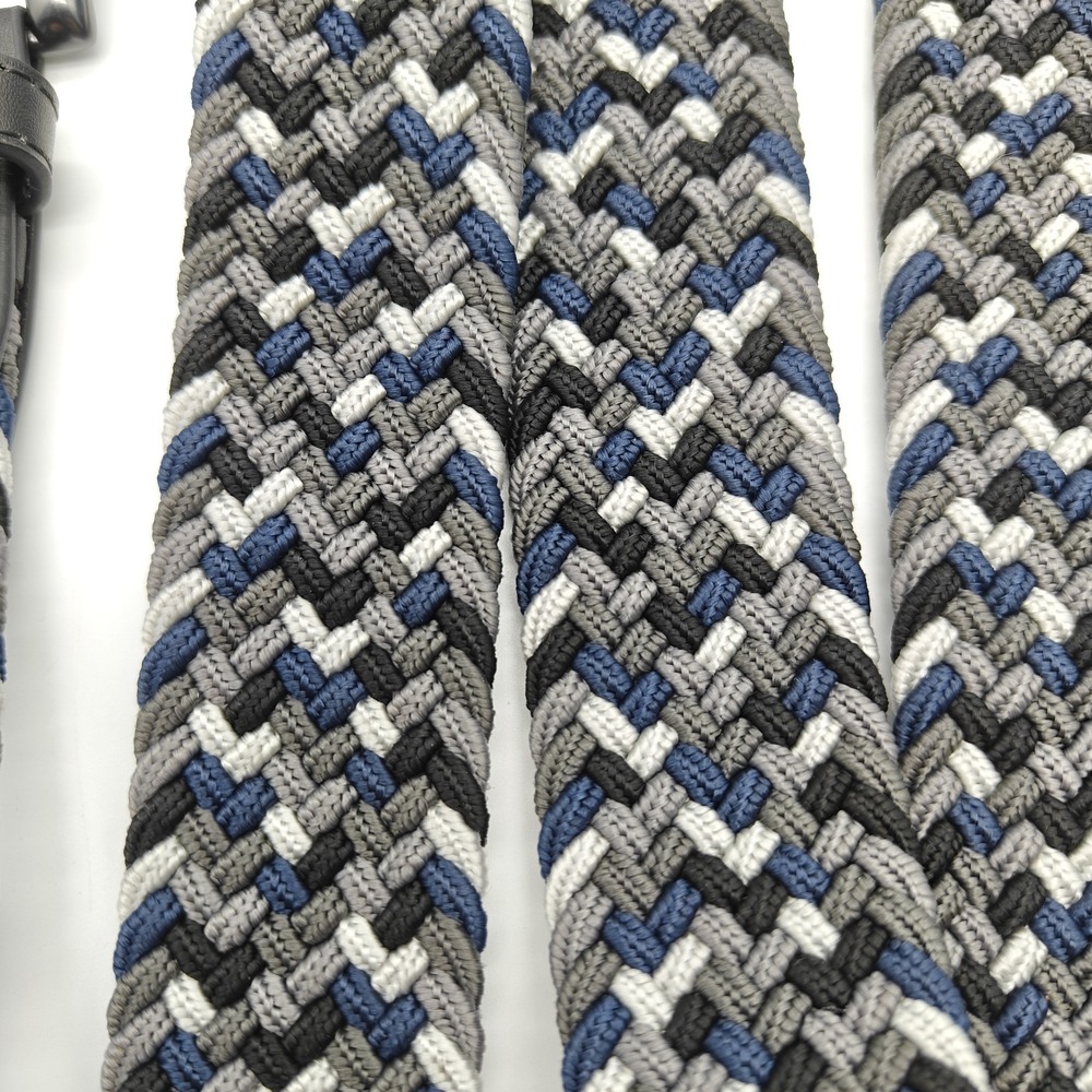 Nike Braided Stretch Belt Men's Large 38-40 Gray Blue White Woven Golf NWT - Picture 3 of 12